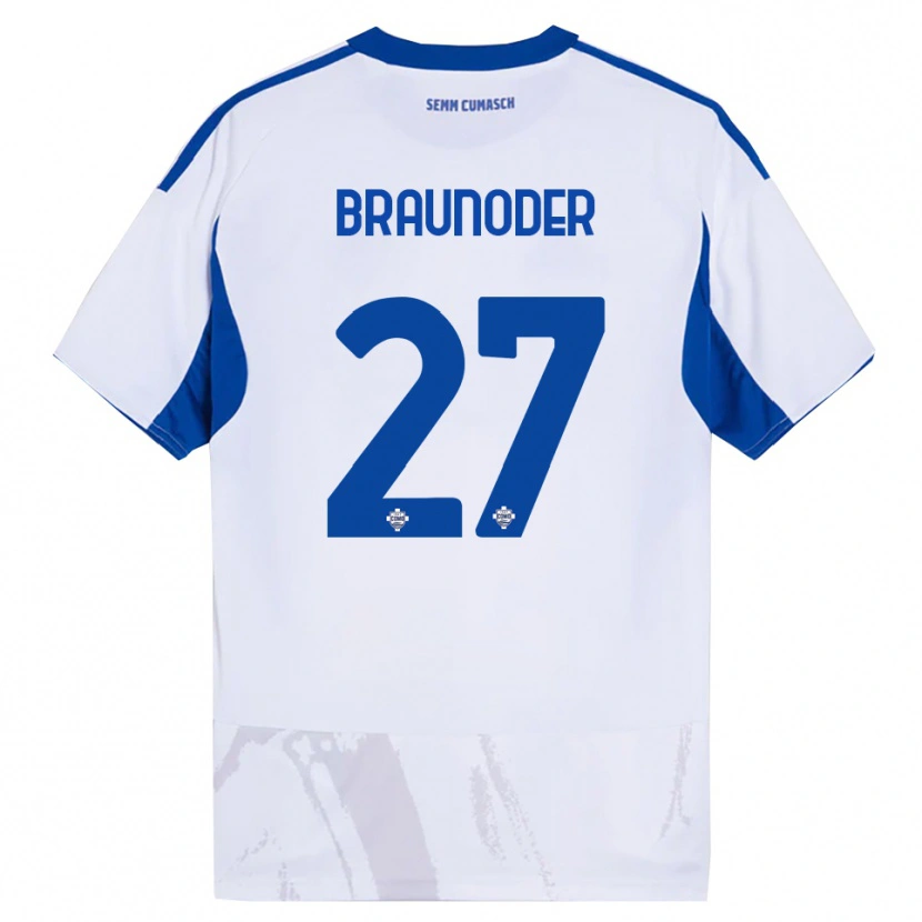 Danxen Damen Matthias Braunöder #27 Weiß Blau Auswärtstrikot Trikot 2025/26 T-Shirt Österreich