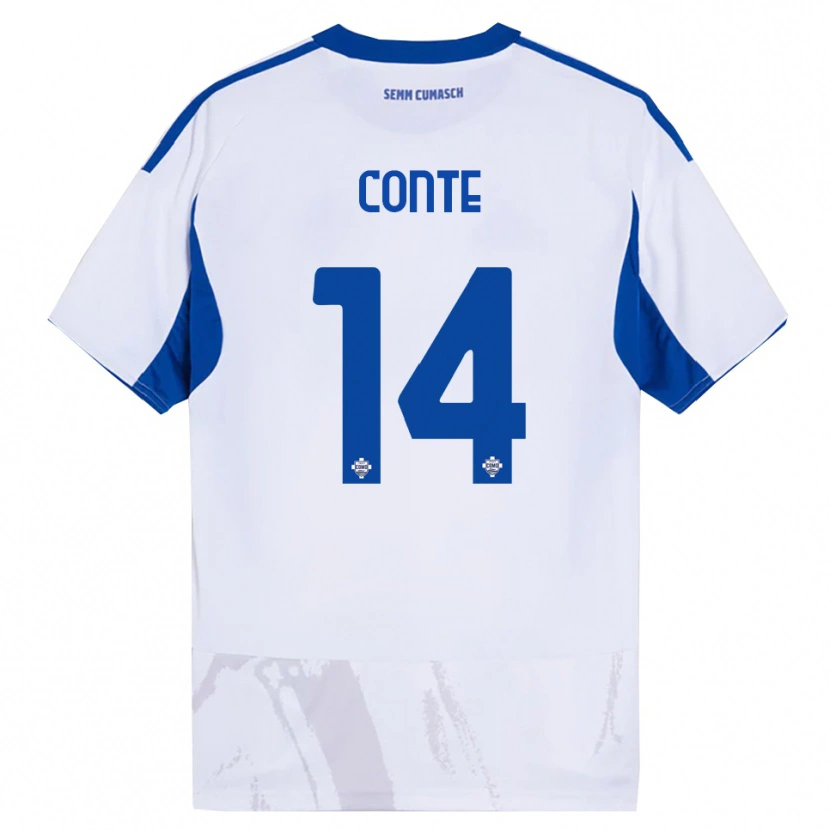 Danxen Damen Federico Conte #14 Weiß Blau Auswärtstrikot Trikot 2025/26 T-Shirt Österreich
