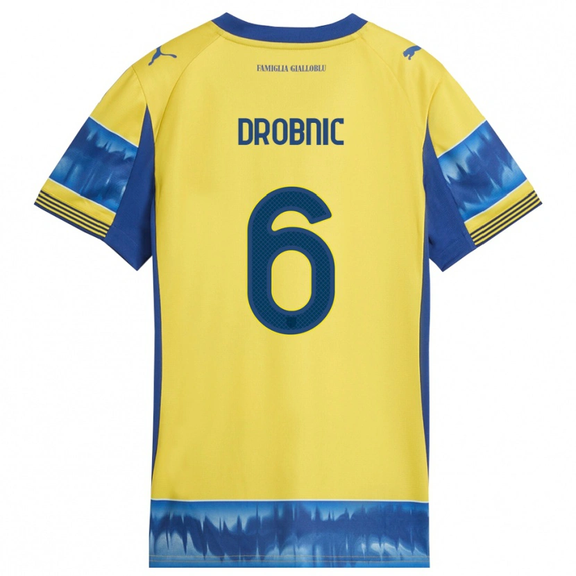 Danxen Damen Dominik Drobnic #6 Gelb Blau Auswärtstrikot Trikot 2025/26 T-Shirt Österreich