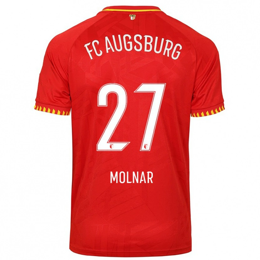 Danxen Damen Lars Molnar #27 Rot Gelb Auswärtstrikot Trikot 2025/26 T-Shirt Österreich