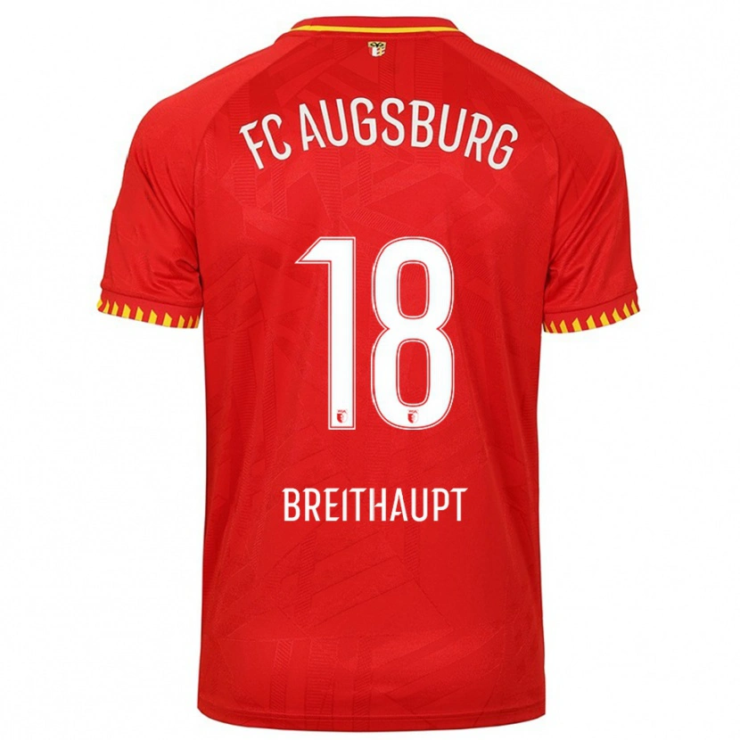 Danxen Damen Tim Breithaupt #18 Rot Gelb Auswärtstrikot Trikot 2025/26 T-Shirt Österreich