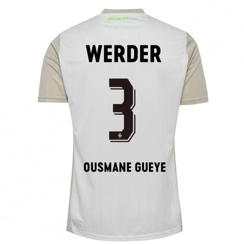 Danxen Damen Papa Ousmane Gueye #3 Weiß Schwarz Auswärtstrikot Trikot 2025/26 T-Shirt Österreich