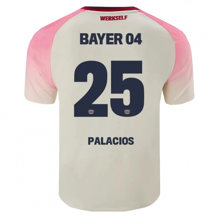 Danxen Damen Exequiel Palacios #25 Pink Cremeweiß Auswärtstrikot Trikot 2025/26 T-Shirt Österreich