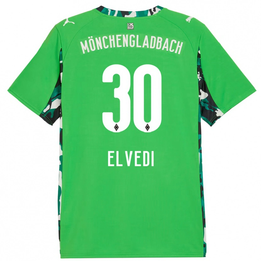 Danxen Damen Nico Elvedi #30 Grün Schwarz Auswärtstrikot Trikot 2025/26 T-Shirt Österreich