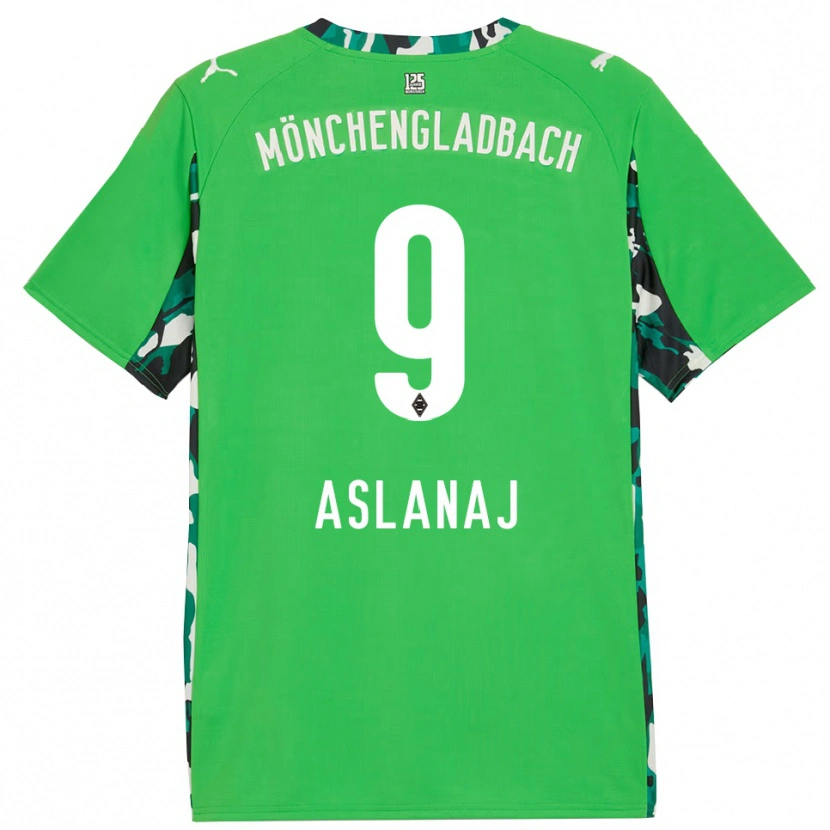 Danxen Damen Flaka Aslanaj #9 Grün Schwarz Auswärtstrikot Trikot 2025/26 T-Shirt Österreich