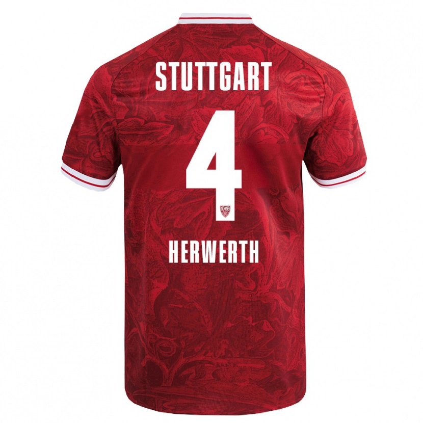 Danxen Damen Maximilian Herwerth #4 Rot Schwarz Auswärtstrikot Trikot 2025/26 T-Shirt Österreich