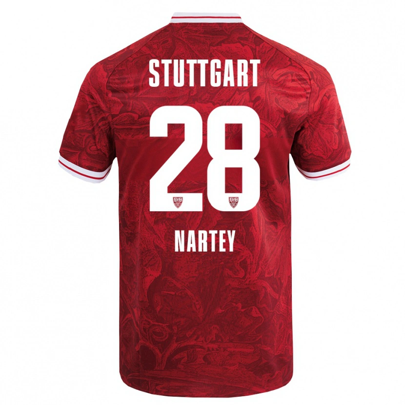 Danxen Damen Nikolas Nartey #28 Rot Schwarz Auswärtstrikot Trikot 2025/26 T-Shirt Österreich