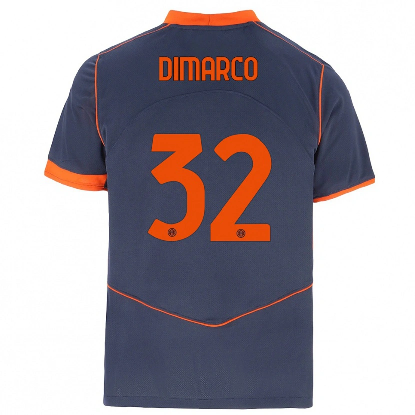Danxen Damen Federico Dimarco #32 Grau Orange Ausweichtrikot Trikot 2025/26 T-Shirt Österreich