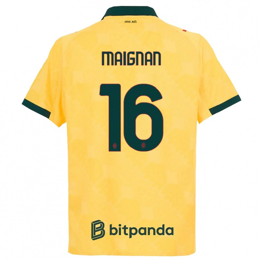 Danxen Damen Mike Maignan #16 Gelb Schwarz Ausweichtrikot Trikot 2025/26 T-Shirt Österreich