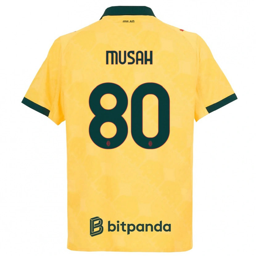 Danxen Damen Yunus Musah #80 Gelb Schwarz Ausweichtrikot Trikot 2025/26 T-Shirt Österreich