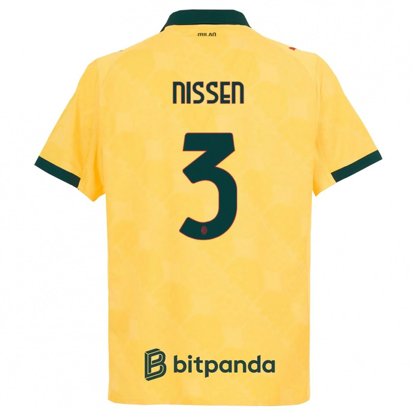 Danxen Damen Fredrik Nissen #3 Gelb Schwarz Ausweichtrikot Trikot 2025/26 T-Shirt Österreich