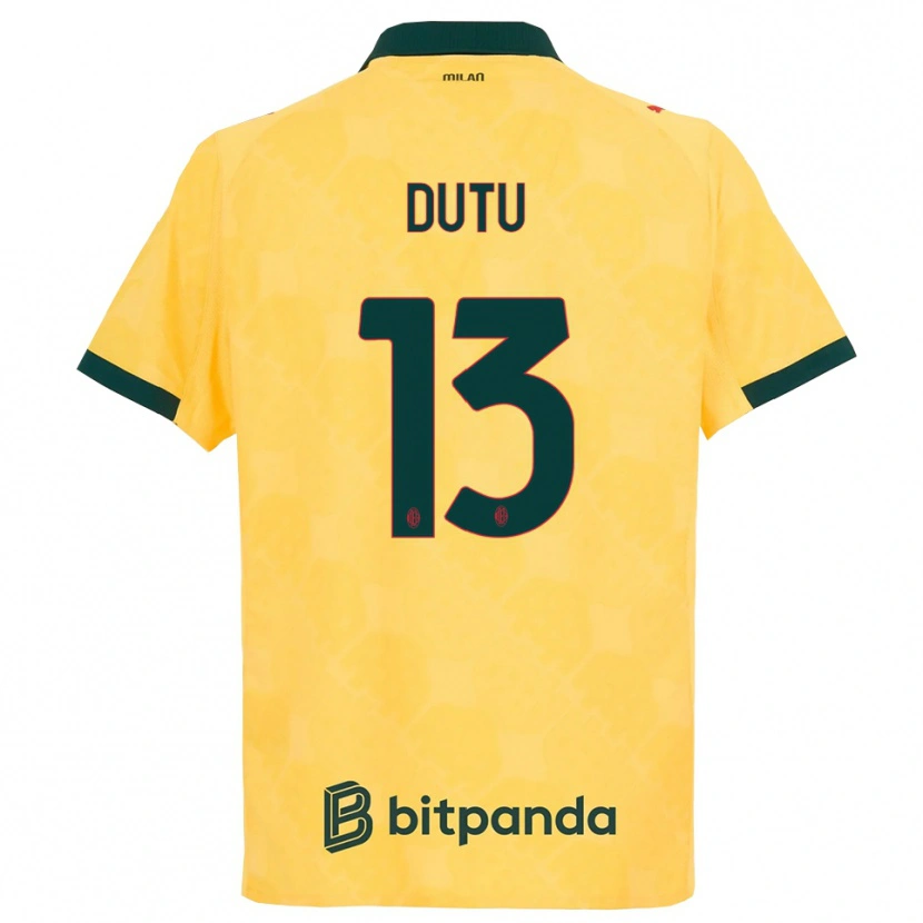 Danxen Damen Matteo Duțu #13 Gelb Schwarz Ausweichtrikot Trikot 2025/26 T-Shirt Österreich