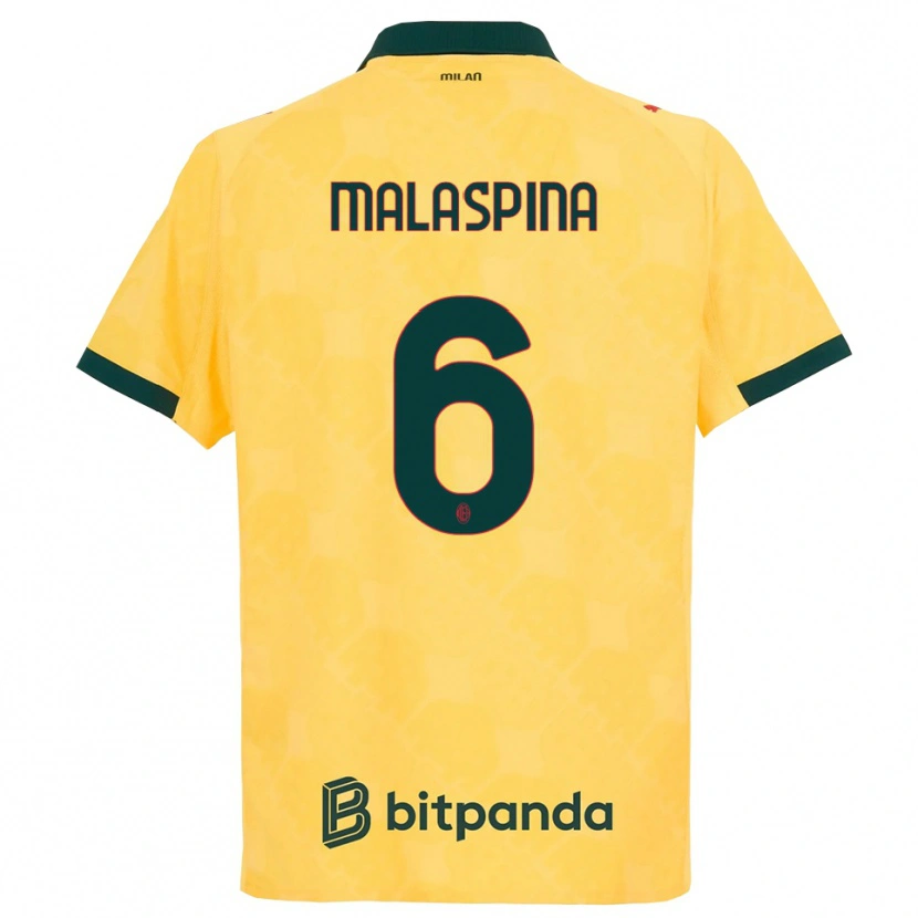 Danxen Damen Mattia Malaspina #6 Gelb Schwarz Ausweichtrikot Trikot 2025/26 T-Shirt Österreich
