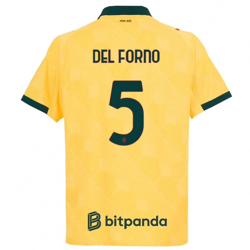 Danxen Damen Luca Del Forno #5 Gelb Schwarz Ausweichtrikot Trikot 2025/26 T-Shirt Österreich