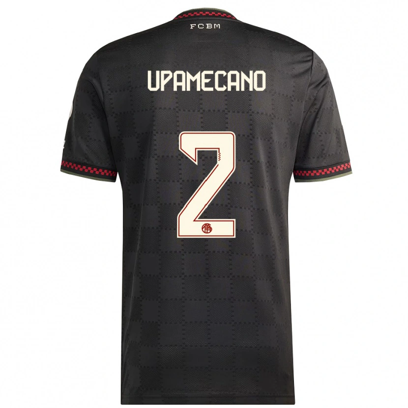 Danxen Damen Dayot Upamecano #2 Schwarz Weiß Ausweichtrikot Trikot 2025/26 T-Shirt Österreich
