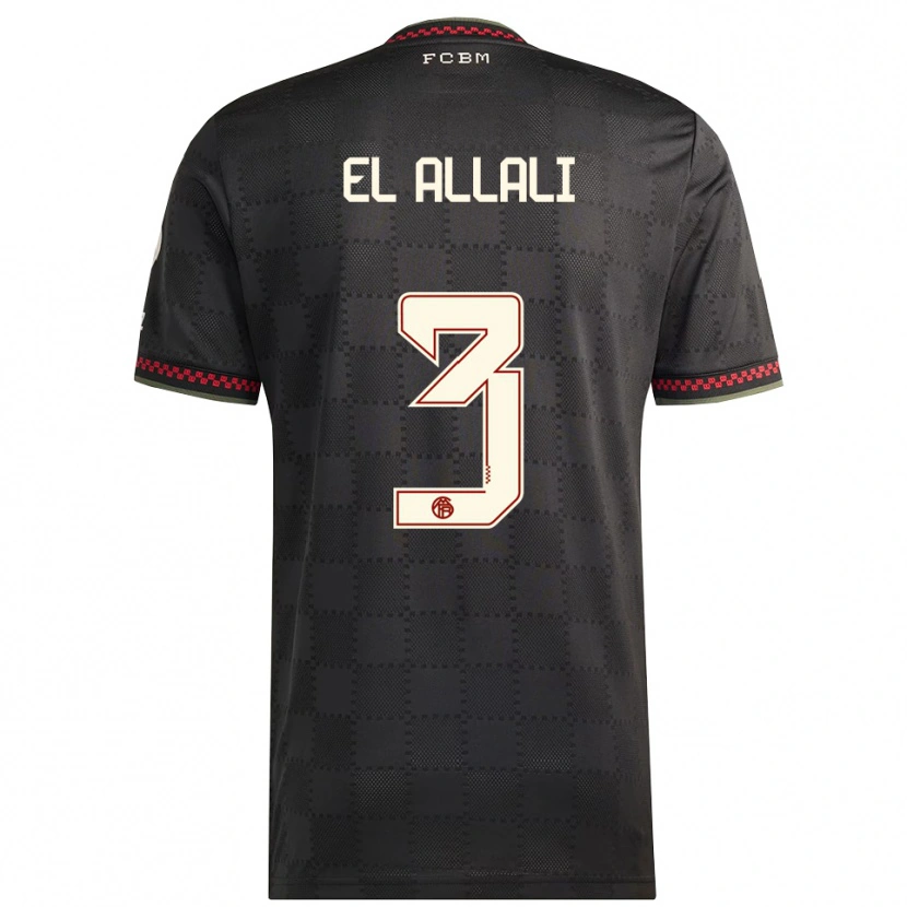 Danxen Damen Jonas El Allali #3 Schwarz Weiß Ausweichtrikot Trikot 2025/26 T-Shirt Österreich