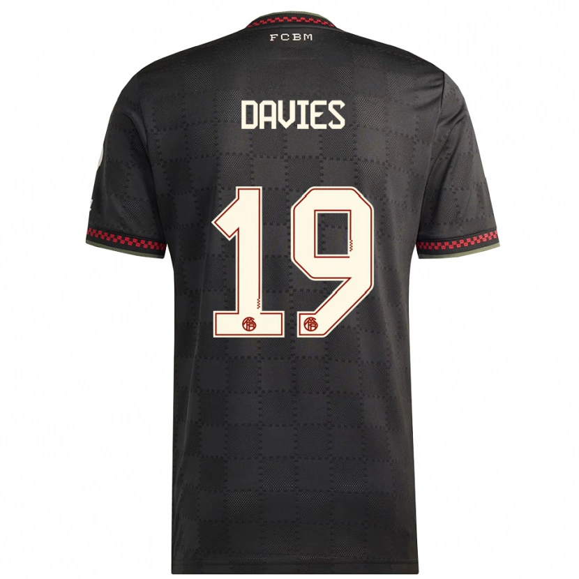 Danxen Damen Alphonso Davies #19 Schwarz Weiß Ausweichtrikot Trikot 2025/26 T-Shirt Österreich