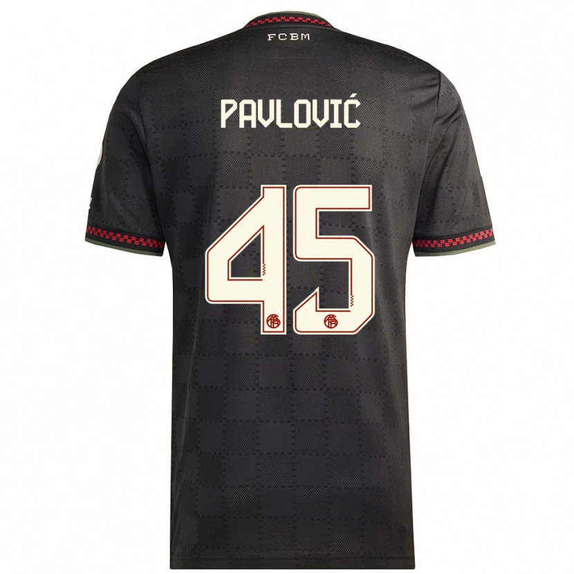 Danxen Damen Aleksandar Pavlovic #45 Schwarz Weiß Ausweichtrikot Trikot 2025/26 T-Shirt Österreich