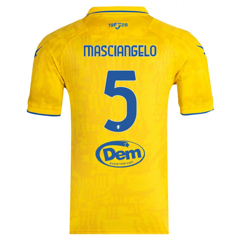 Danxen Kinder Edoardo Masciangelo #5 Gelb Blau Heimtrikot Trikot 2025/26 T-Shirt Österreich