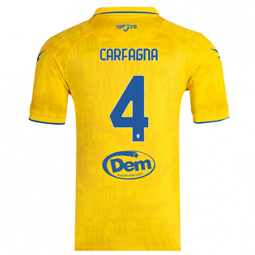 Danxen Kinder Matteo Carfagna #4 Gelb Blau Heimtrikot Trikot 2025/26 T-Shirt Österreich