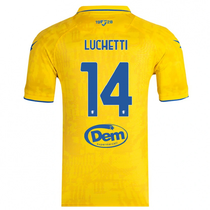 Danxen Kinder Alessandro Luchetti #14 Gelb Blau Heimtrikot Trikot 2025/26 T-Shirt Österreich
