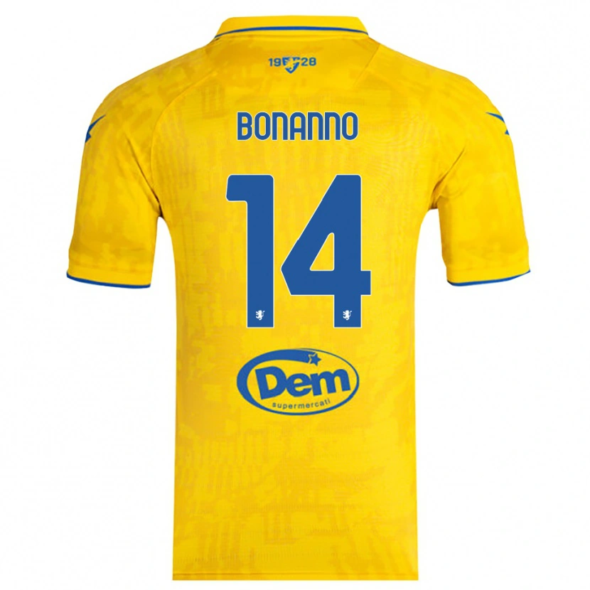 Danxen Kinder Giuseppe Bonanno #14 Gelb Blau Heimtrikot Trikot 2025/26 T-Shirt Österreich