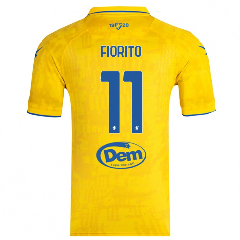 Danxen Kinder Loris Fiorito #11 Gelb Blau Heimtrikot Trikot 2025/26 T-Shirt Österreich