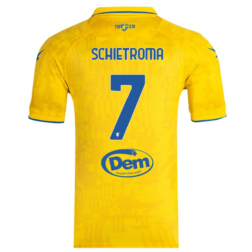 Danxen Kinder Lorenzo Schietroma #7 Gelb Blau Heimtrikot Trikot 2025/26 T-Shirt Österreich
