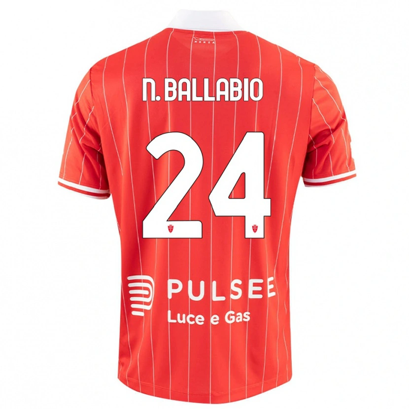 Danxen Kinder Nicolò Ballabio #24 Rot Weiß Heimtrikot Trikot 2025/26 T-Shirt Österreich