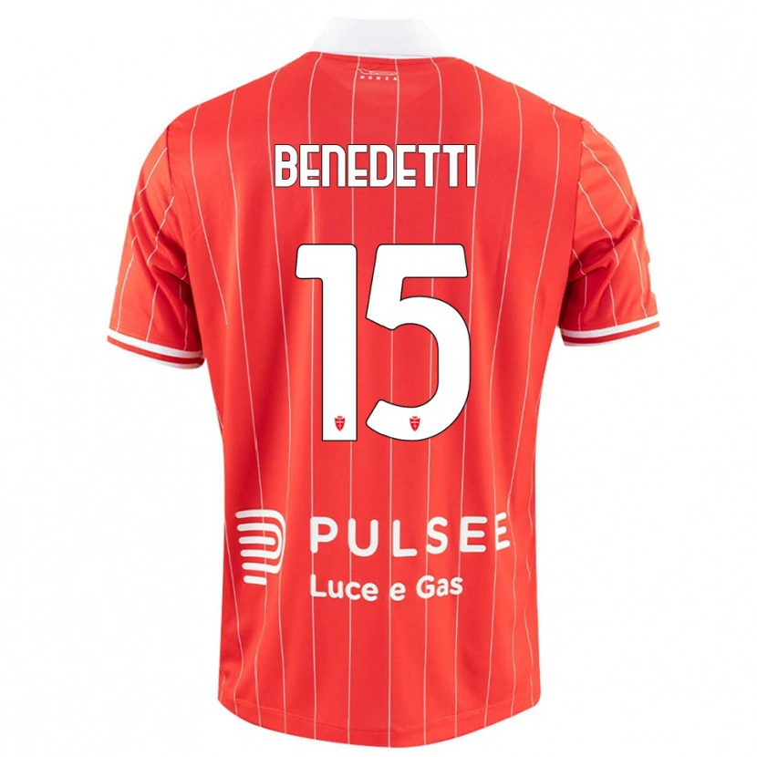 Danxen Kinder Elia Benedetti #15 Rot Weiß Heimtrikot Trikot 2025/26 T-Shirt Österreich