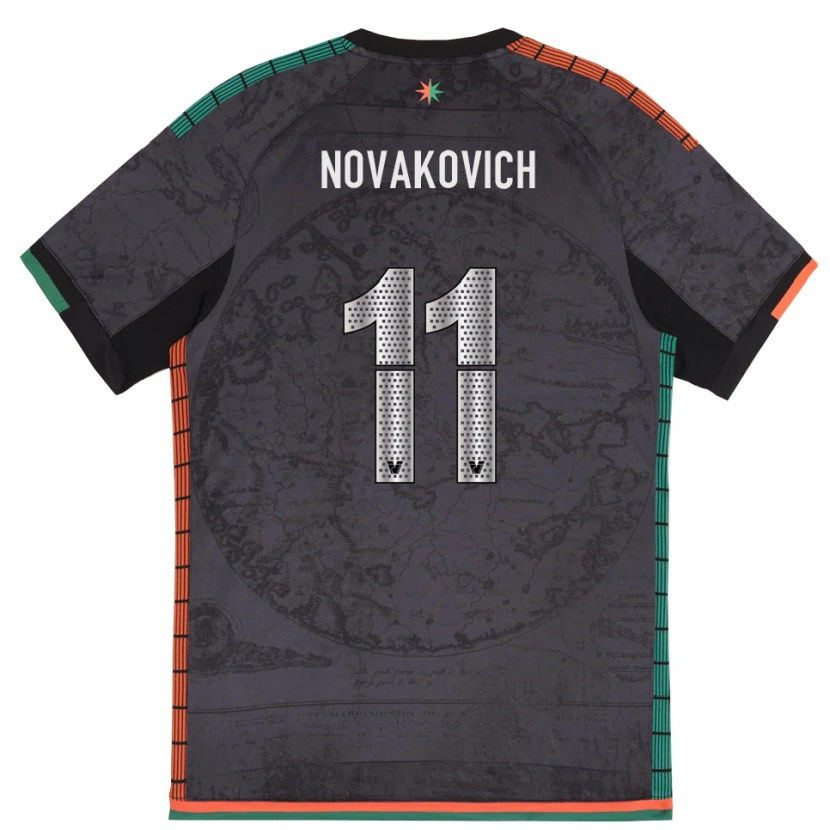 Danxen Kinder Andrija Novakovich #11 Dunkelgrau Heimtrikot Trikot 2025/26 T-Shirt Österreich