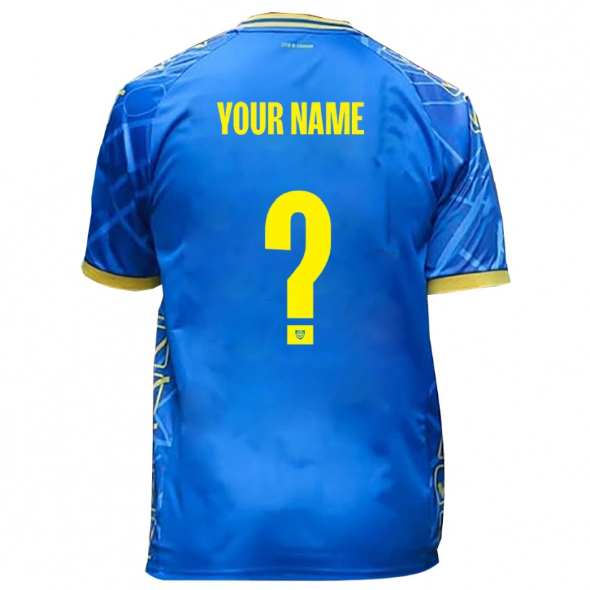 Danxen Kinder Ihren Namen #0 Himmelblau Gelb Heimtrikot Trikot 2025/26 T-Shirt Österreich
