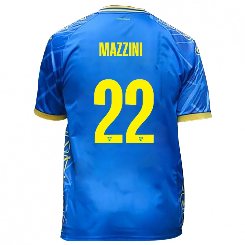 Danxen Kinder Stefano Mazzini #22 Himmelblau Gelb Heimtrikot Trikot 2025/26 T-Shirt Österreich
