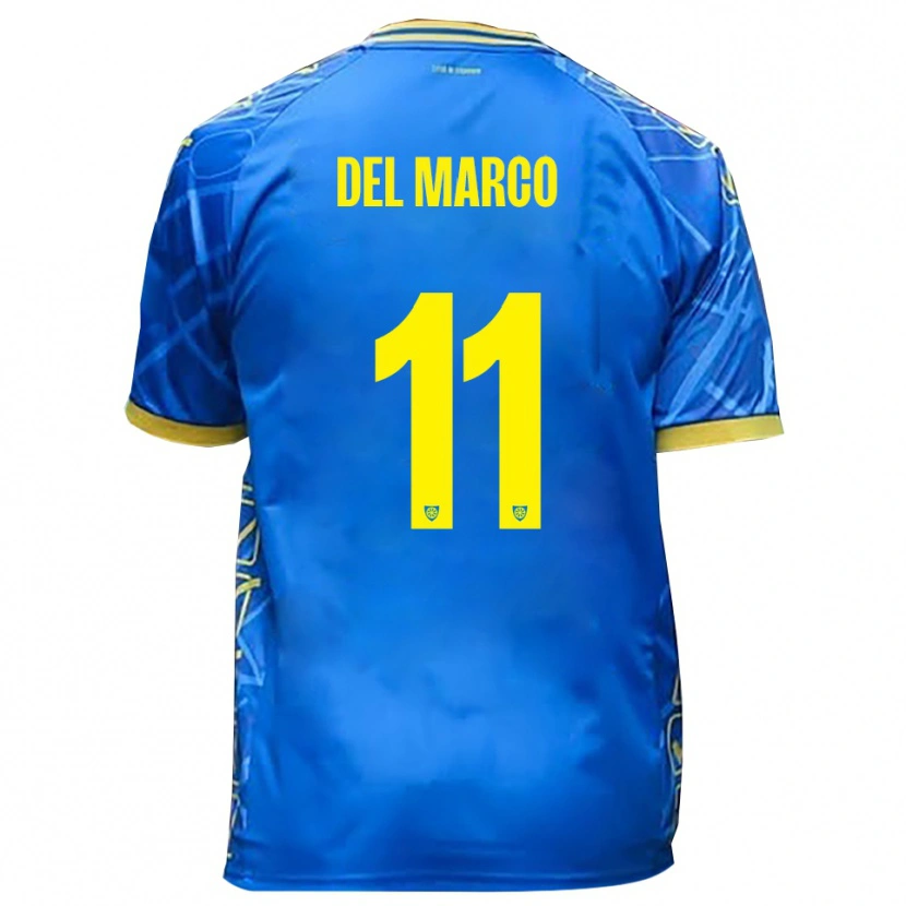 Danxen Kinder Jacopo Del Marco #11 Himmelblau Gelb Heimtrikot Trikot 2025/26 T-Shirt Österreich
