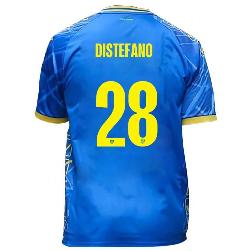 Danxen Kinder Filippo Distefano #28 Himmelblau Gelb Heimtrikot Trikot 2025/26 T-Shirt Österreich