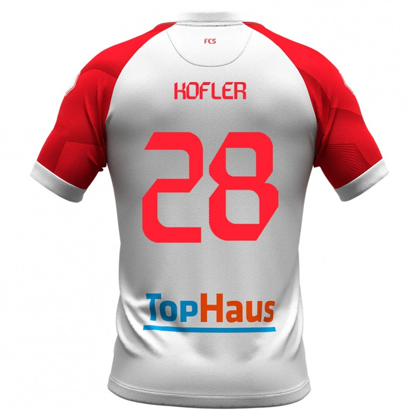 Danxen Kinder Raphael Kofler #28 Weiß Rot Heimtrikot Trikot 2025/26 T-Shirt Österreich