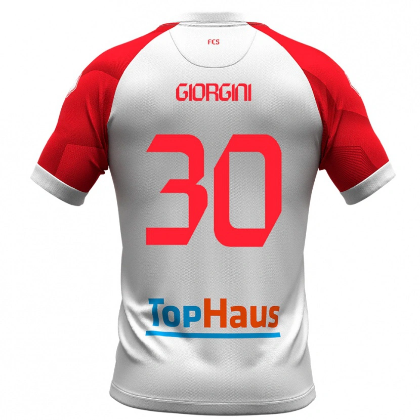 Danxen Kinder Andrea Giorgini #30 Weiß Rot Heimtrikot Trikot 2025/26 T-Shirt Österreich