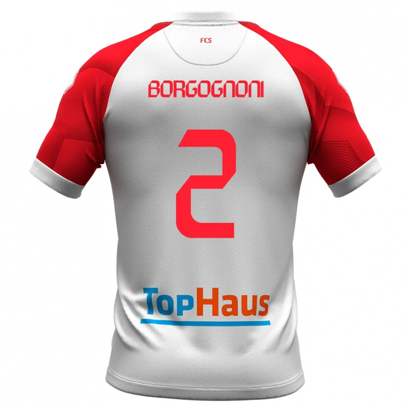 Danxen Kinder Giovanni Borgognoni #2 Weiß Rot Heimtrikot Trikot 2025/26 T-Shirt Österreich