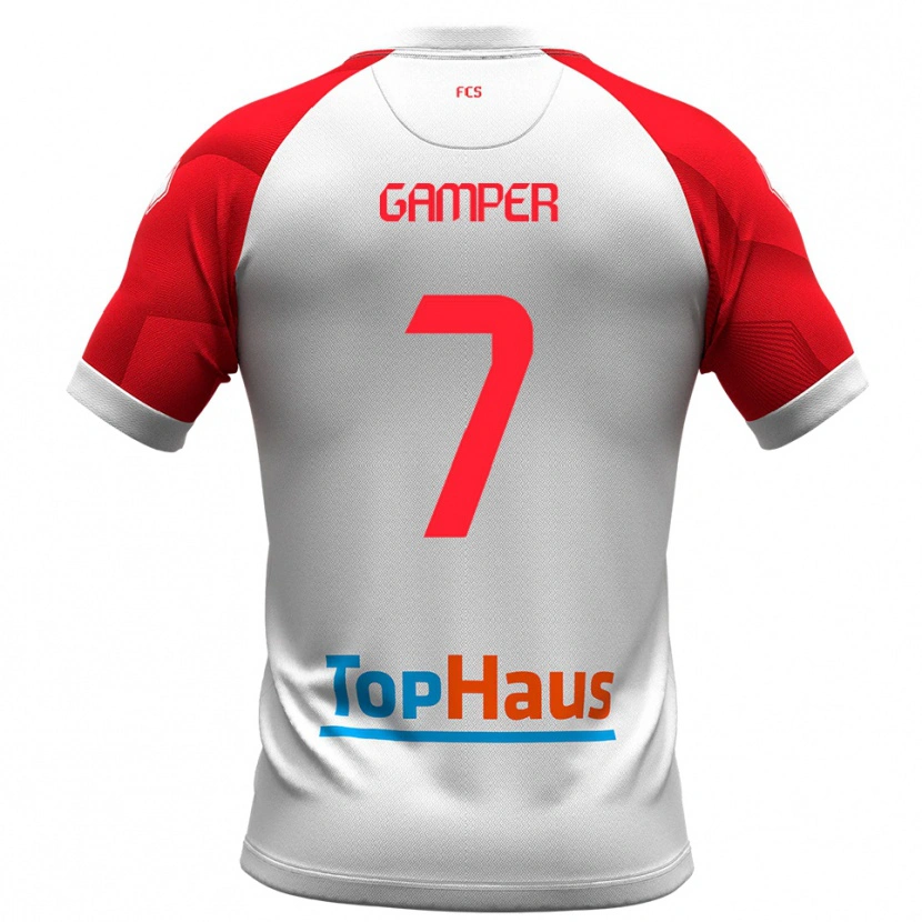 Danxen Kinder Hannes Gamper #7 Weiß Rot Heimtrikot Trikot 2025/26 T-Shirt Österreich