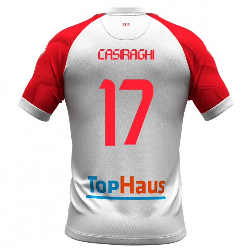 Danxen Kinder Daniele Casiraghi #17 Weiß Rot Heimtrikot Trikot 2025/26 T-Shirt Österreich