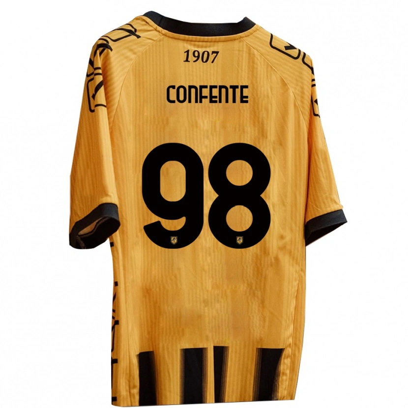 Danxen Kinder Alessandro Confente #98 Gelb Schwarz Heimtrikot Trikot 2025/26 T-Shirt Österreich