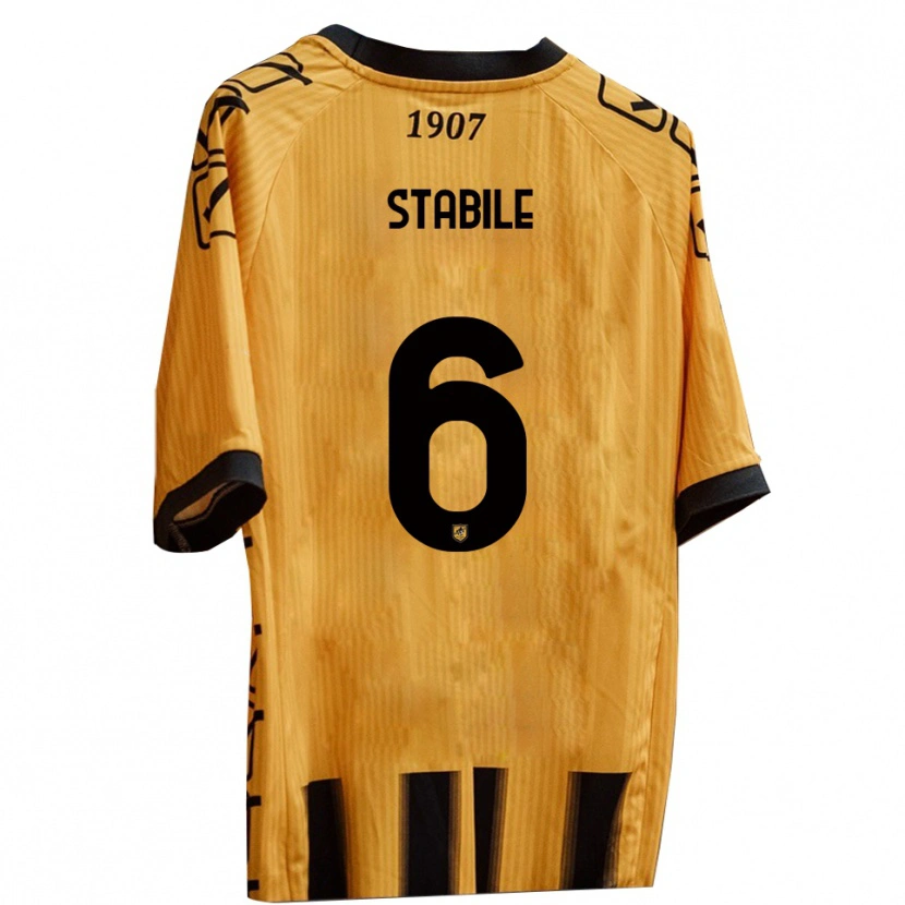 Danxen Kinder Giacomo Stabile #6 Gelb Schwarz Heimtrikot Trikot 2025/26 T-Shirt Österreich