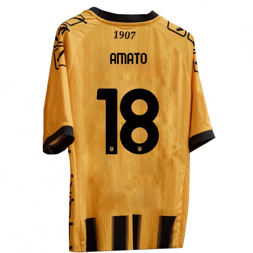 Danxen Kinder Pasquale Amato #18 Gelb Schwarz Heimtrikot Trikot 2025/26 T-Shirt Österreich