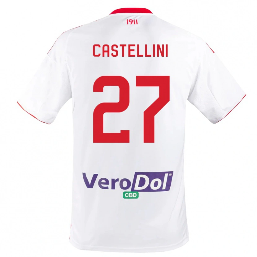 Danxen Kinder Alessio Castellini #27 Weiß Rot Heimtrikot Trikot 2025/26 T-Shirt Österreich