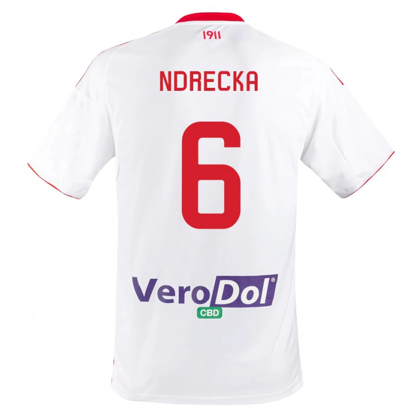 Danxen Kinder Eros Ndrecka #6 Weiß Rot Heimtrikot Trikot 2025/26 T-Shirt Österreich