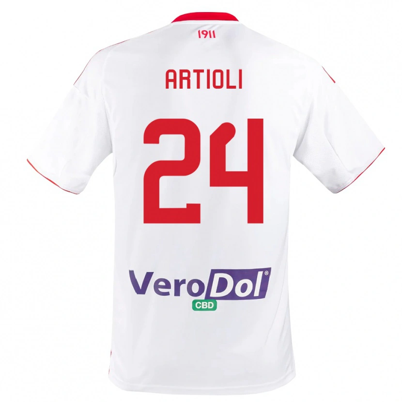 Danxen Kinder Federico Artioli #24 Weiß Rot Heimtrikot Trikot 2025/26 T-Shirt Österreich