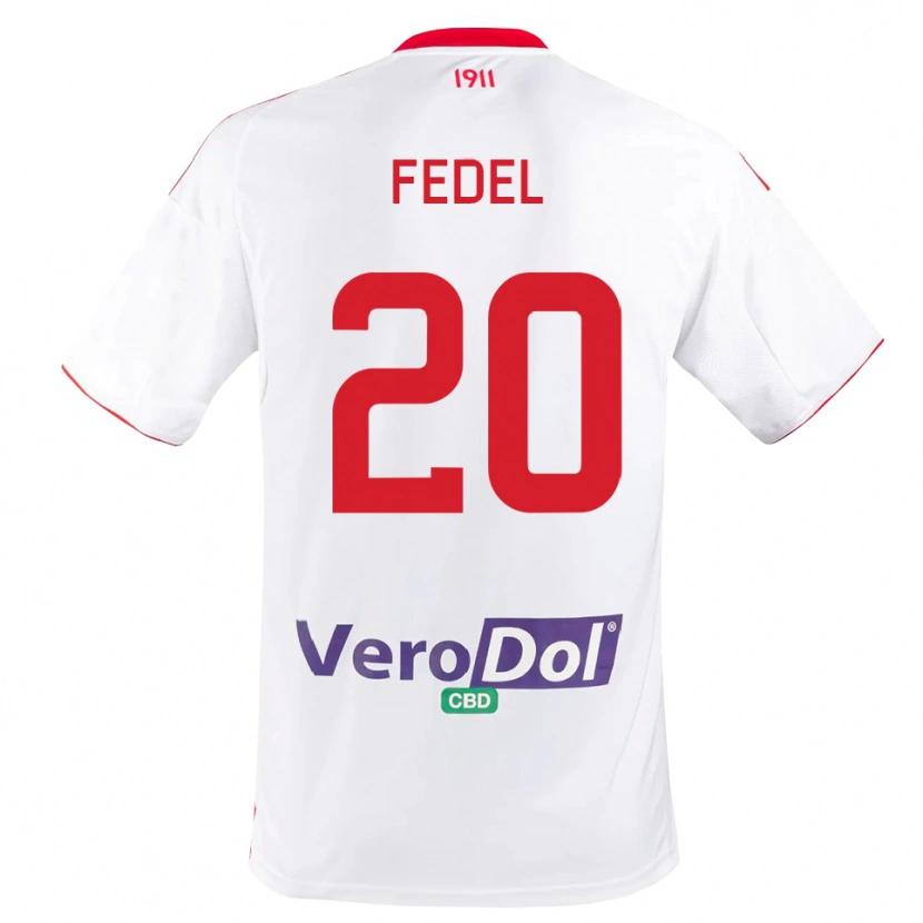 Danxen Kinder Giacomo Fedel #20 Weiß Rot Heimtrikot Trikot 2025/26 T-Shirt Österreich