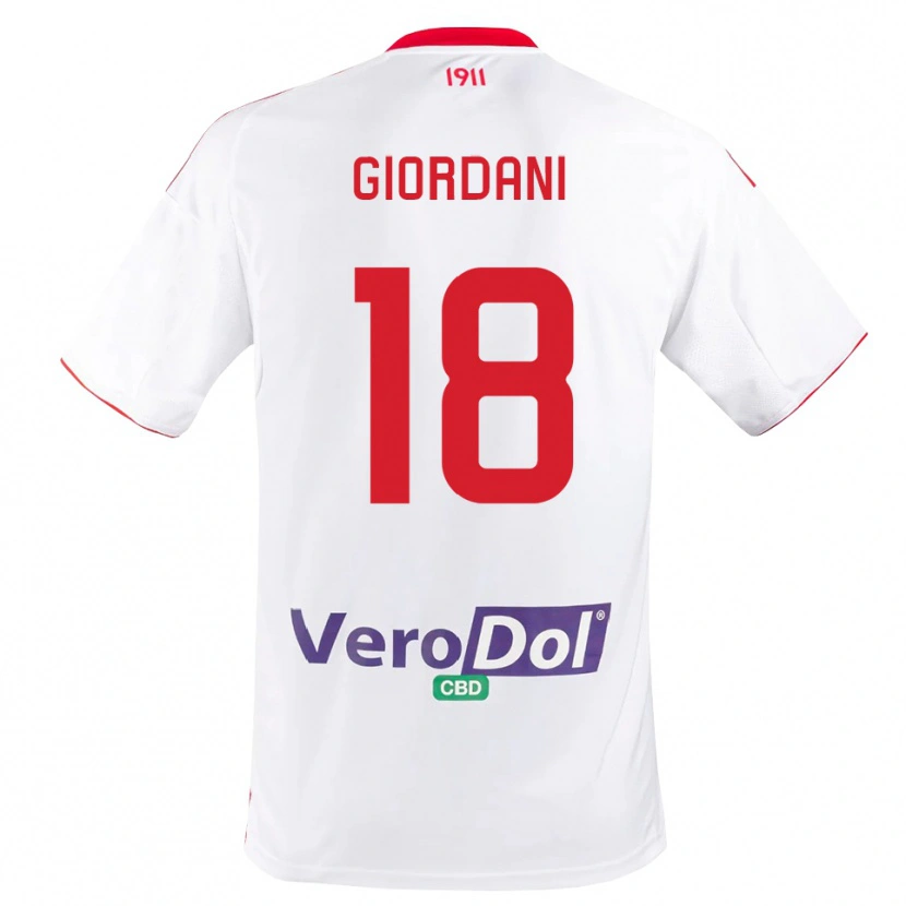 Danxen Kinder Andrea Giordani #18 Weiß Rot Heimtrikot Trikot 2025/26 T-Shirt Österreich