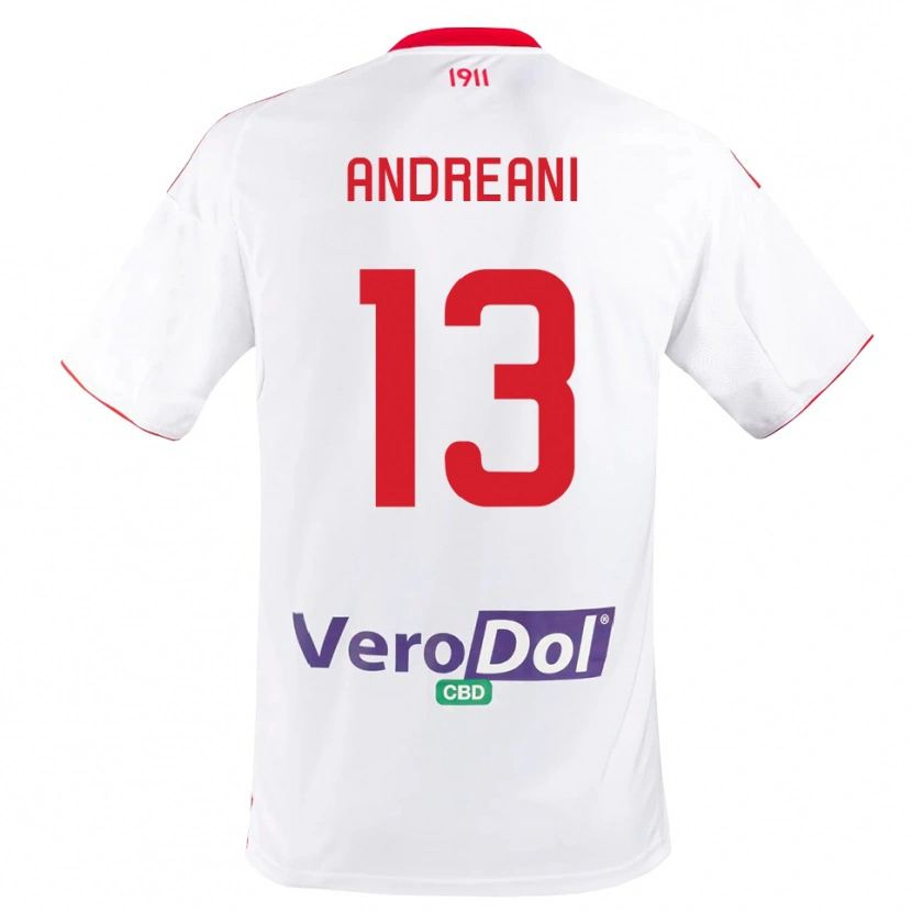 Danxen Kinder Pietro Andreani #13 Weiß Rot Heimtrikot Trikot 2025/26 T-Shirt Österreich