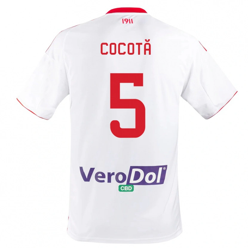 Danxen Kinder Dorian Cocotă #5 Weiß Rot Heimtrikot Trikot 2025/26 T-Shirt Österreich